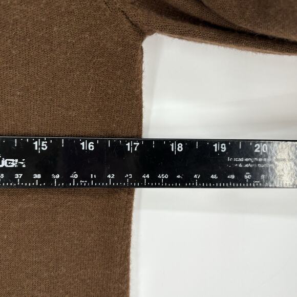 Magaschoni Sweater Womens Medium Brown Cashmere Blend Yellow Star Crewneck - Picture 5 of 6